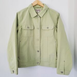 DRI DUCK FOR HER XL Green Canvas BRIAR Button Front Chore Barn Jacket Pockets